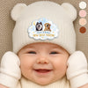 Custom Baby Beanie And Mittens Set - Personalized Baby Shower, Gender Reveal Gifts For New Moms, New Dads, New Parents, Dog Cat Lovers - Little Hearts Big Family