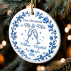 Custom First Christmas Ceramic Ornament - Personalized Anniversary Christmas Wedding Gifts For Husband And Wife, Him And Her - Two Hearts, One Forever