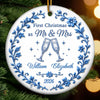 Custom First Christmas Ceramic Ornament - Personalized Anniversary Christmas Wedding Gifts For Husband And Wife, Him And Her - Two Hearts, One Forever
