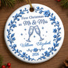 Custom First Christmas Ceramic Ornament - Personalized Anniversary Christmas Wedding Gifts For Husband And Wife, Him And Her - Two Hearts, One Forever