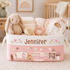 Custom Storage Basket - Personalized Baby Shower, Gender Reveal Gifts For New Moms, New Dads, New Parents - Tiny Hands Big Dreams