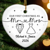 Custom First Christmas Ceramic Ornament - Personalized Anniversary Christmas Wedding Gifts For Husband And Wife, Him And Her - You & Me, Always