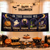 Custom Banner - Personalized Halloween Decor Gifts For For Mom, Dad, Brother, Sister - In This Spooky Home We Love
