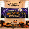 Custom Haunted Home Banner - Personalized Halloween Decor Gifts For For Mom, Dad, Brother, Sister - Ghosts And Spirits Welcome Here