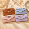 Custom Leather Envelope Wallet - Personalized Birthday Gifts For Daughter, Granddaughter - Watching You Bloom With Pride