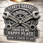 Custom Shaped Metal Sign - Personalized Birthday Gifts For Mechanics, DIYers, Gearheads - Working Hard In My Zone
