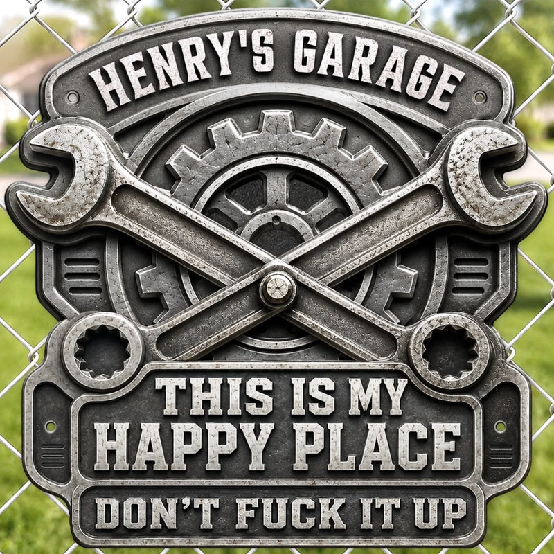 Custom Shaped Metal Sign - Personalized Birthday Gifts For Husband, Son, Grandson, Brother, Grandpa, Dad, Yourself - Working Hard In My Zone
