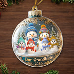 Custom Snowman Acrylic Ornament - Personalized Christmas Birthday Gifts For Grandpa, Grandma - Love That Spans Generations