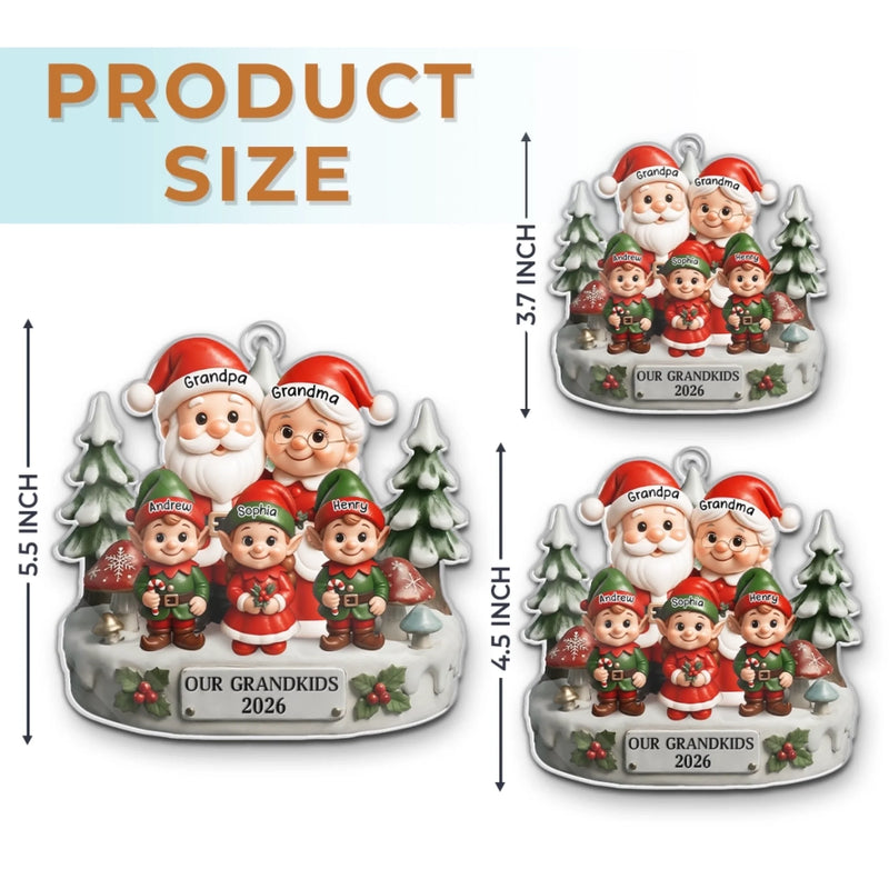 Custom Acrylic Ornament - Personalized Christmas Birthday Gifts For Grandpa, Grandma - Smiles Shine Bright Waiting For Santa