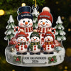 Custom Snowman Acrylic Ornament - Personalized Christmas Birthday Gifts For Grandpa, Grandma - Love Builds Where We Belong