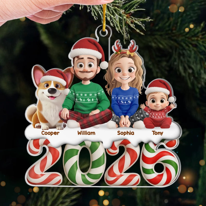 Custom Acrylic Ornament - Personalized Christmas Birthday Gifts For Family, Dog Cat Lovers - Our Little World
