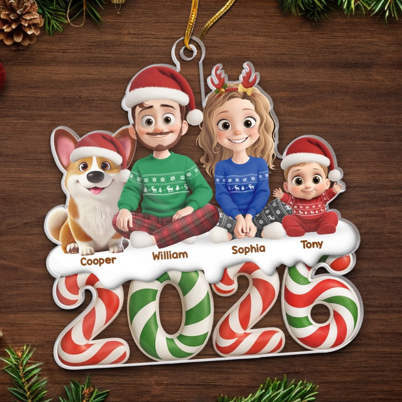 Custom Acrylic Ornament - Personalized Christmas Birthday Gifts For Family, Dog Cat Lovers - Our Little World
