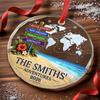 Custom Circle Glass Ornament - Personalized Christmas Birthday Gifts For Mom, Dad, Brother, Sister - Best Vacation With My Family