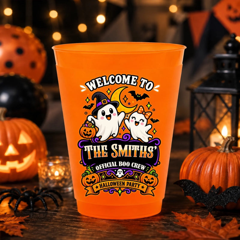 Custom Boo Halloween Party Cups - Personalized Halloween Birthday Gifts For Mom, Dad, Brother, Sister - Creepy Cute Together