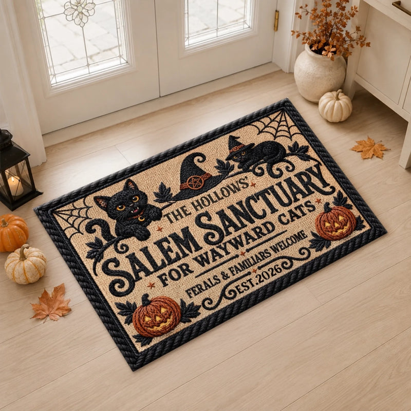 Custom Home Decor Decorative Mat - Personalized Halloween Decor Birthday Gifts For Mom, Dad, Brother, Sister, Kids - A Little Spooky A Lot Of Love