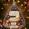 Custom First Christmas Acrylic Ornament - Personalized America 250th Anniversary Christmas Gifts For New Moms, New Dads, New Parents - Our Patriotic Little Miracle Baby