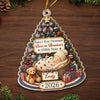 Custom First Christmas Acrylic Ornament - Personalized America 250th Anniversary Christmas Gifts For New Moms, New Dads, New Parents - Our Patriotic Little Miracle Baby