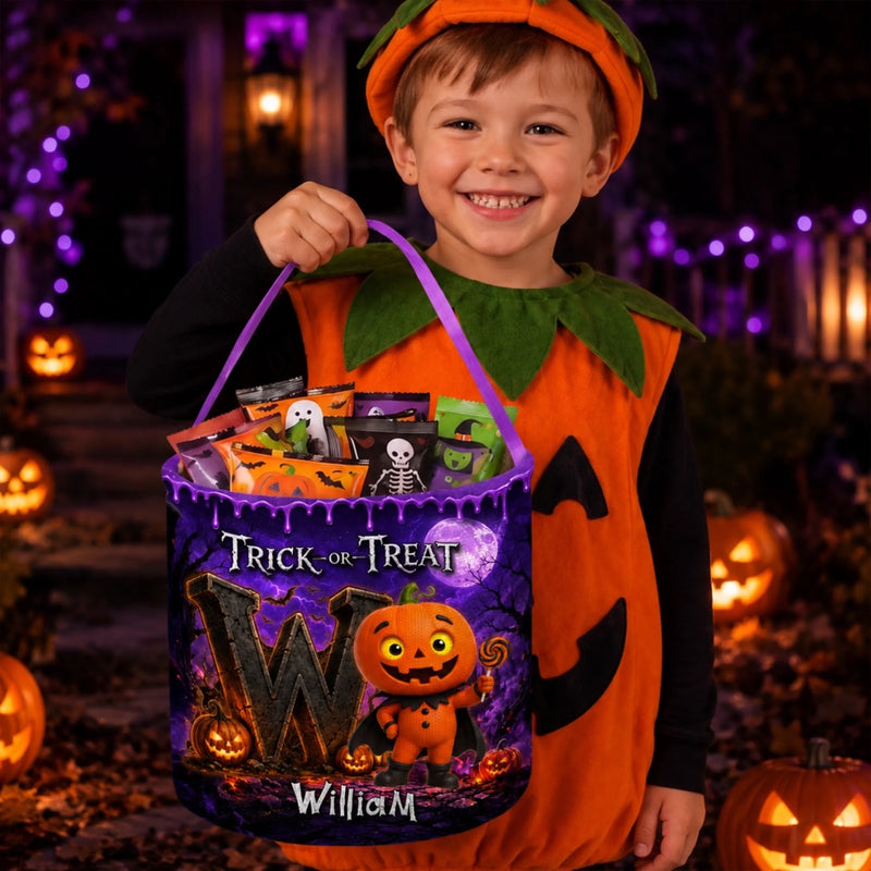Custom Candy Basket - Personalized Halloween  Birthday Gifts For Kids - Trick Or Treat Magic