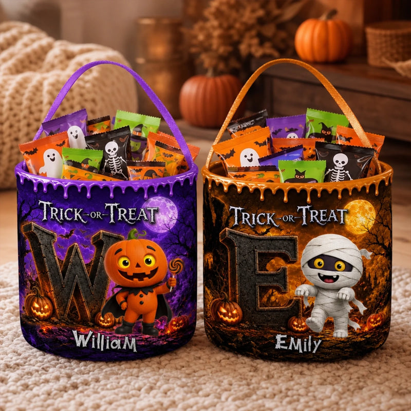 Custom Candy Basket - Personalized Halloween  Birthday Gifts For Kids - Trick Or Treat Magic
