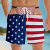 Custom Funny Patriotic Men Swim Trunks - Personalized Summer Vacation And Travel Gifts For Husband, Son, Grandson, Brother, Grandpa, Dad, Yourself - Professional Beach Bum