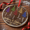 Custom Circle Glass Ornament - Personalized Christmas Birthday Gifts For Mom, Dad, Brother, Sister - Side By Side Forever
