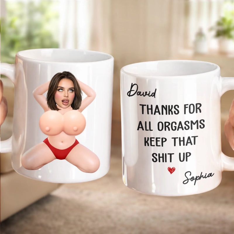 Custom Photo Squishy Mug - Personalized Anniversary Wedding Gifts For Husband And Wife, Him And Her - Spicing Up Married Life