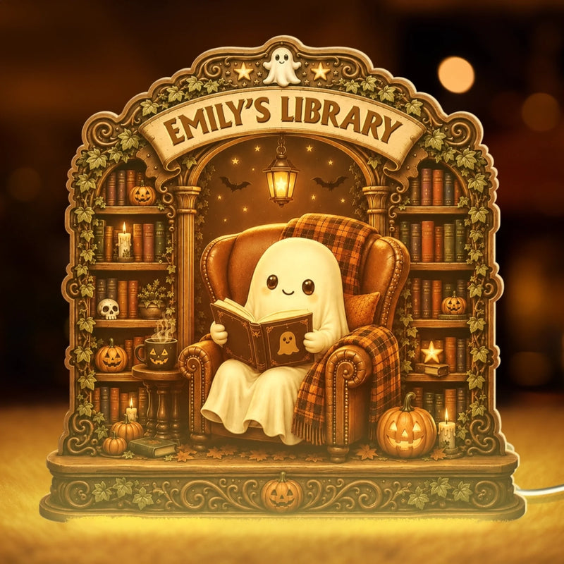 Custom Halloween Shaped Light Box - Personalized Bookish Gifts For Book Lovers, Bookworms, Readers - Spells And Stories Await