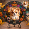 Custom Photo Day Of The Dead Round Shaped Stone With Stand - Personalized Pet Memorial Sympathy Gifts For Dogs, Cats - Your Memory Stays Close