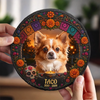 Custom Photo Day Of The Dead Round Shaped Stone With Stand - Personalized Pet Memorial Sympathy Gifts For Dogs, Cats - Your Memory Stays Close