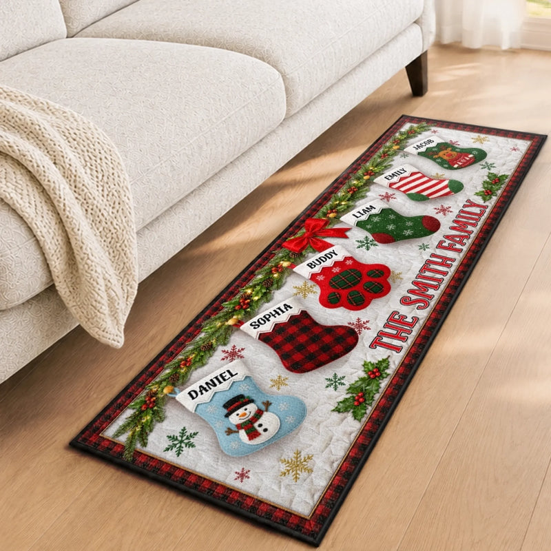 Custom Runner Rug - Personalized Christmas Birthday Gifts For Mom, Dad, Brother, Sister - Love Brings Us Home