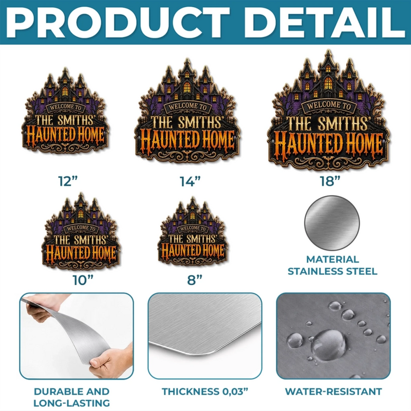 Custom Shaped Metal Sign - Personalized Halloween Birthday Gifts For Mom, Dad, Brother, Sister - Spooky Season Starts With Us