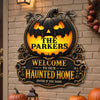 Custom Shaped Metal Sign - Personalized Halloween Birthday Gifts For Mom, Dad, Brother, Sister - Our Kind Of Family Fright