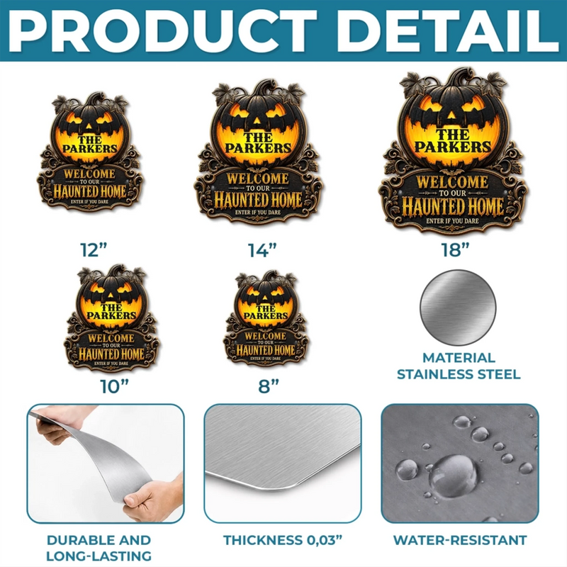 Custom Shaped Metal Sign - Personalized Halloween Birthday Gifts For Mom, Dad, Brother, Sister - Our Kind Of Family Fright