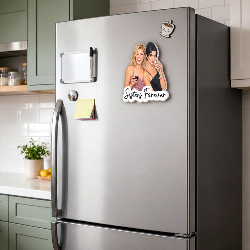 Custom Photo Acrylic Fridge Magnet - Personalized Best Friend Birthday Gifts For Women, Besties, Sisters, BFF - Soul Sisters