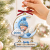 Custom First Christmas Wooden Ornament With Tag - Personalized Christmas Baby Shower, Gender Reveal Gifts For New Moms, New Dads, New Parents - Sweet Dreams Little One