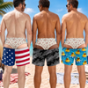 Custom Funny Patriotic Men Swim Trunks - Personalized Summer Vacation And Travel Gifts For Husband, Son, Grandson, Brother, Grandpa, Dad, Yourself - My Plans Involve No Plans