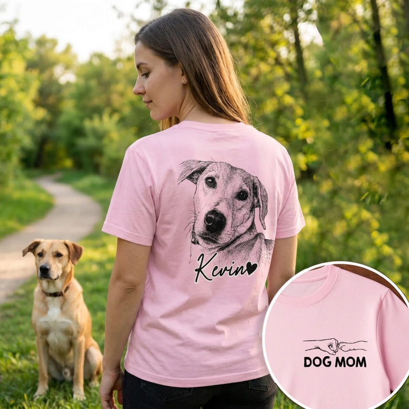 Custom Photo Unisex T-shirt - Personalized Father's Day Birthday Gifts For Dog Cat Lovers, Dog Dad And Mom, Cat Owners - Furry Friends Forever