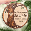 Custom First Christmas Wooden Ornament - Personalized Anniversary Christmas Wedding Gifts For Husband And Wife, Him And Her - Forever Rooted In Your Love