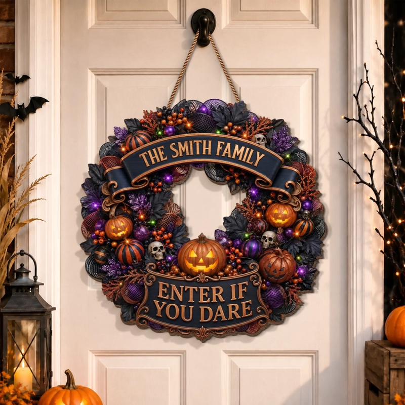 Custom Wood Sign - Personalized Halloween Decor Birthday Gifts For Mom, Dad, Brother, Sister - Sweet But Spooky Home