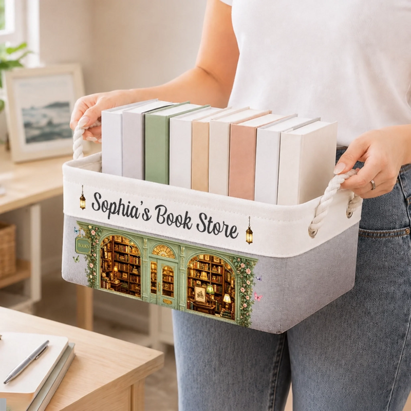Custom Storage Basket - Personalized Bookish Gifts For Book Lovers, Bookworms, Readers - Lost In A Good Story