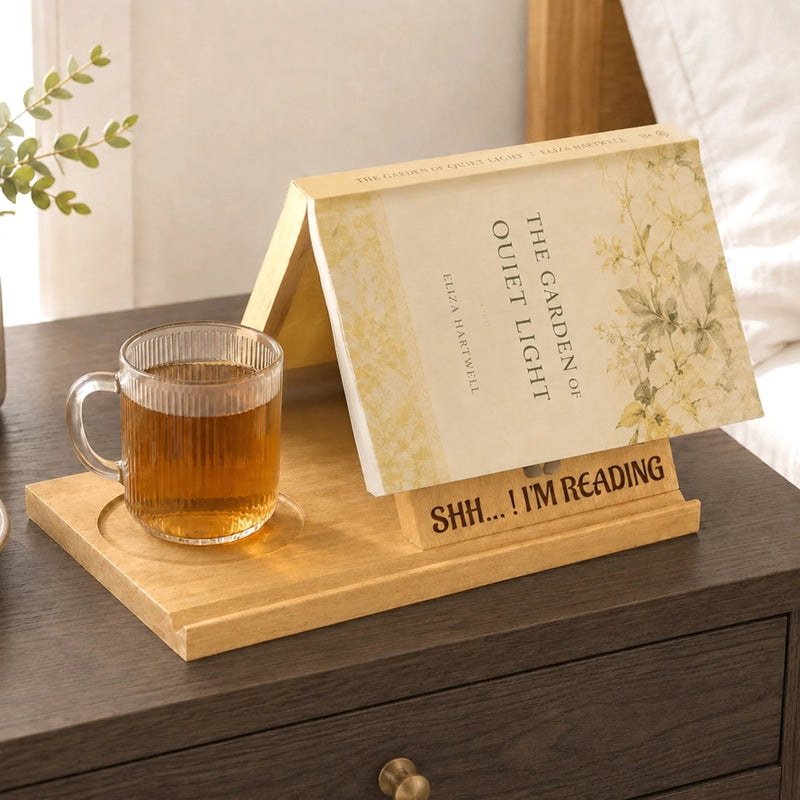 Custom Wooden Book Holder - Personalized Bookish Gifts For Book Lovers, Bookworms, Readers - Reading Feels Like Home