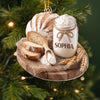 Custom Acrylic Ornament - Personalized Christmas Birthday Gifts For Sourdough Bakers, Bread Bakers - Baked With Love And Sourdough