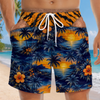 Custom Funny Patriotic Men Swim Trunks - Personalized Summer Vacation And Travel Gifts For Husband, Son, Grandson, Brother, Grandpa, Dad, Yourself - Gone Coastal Again