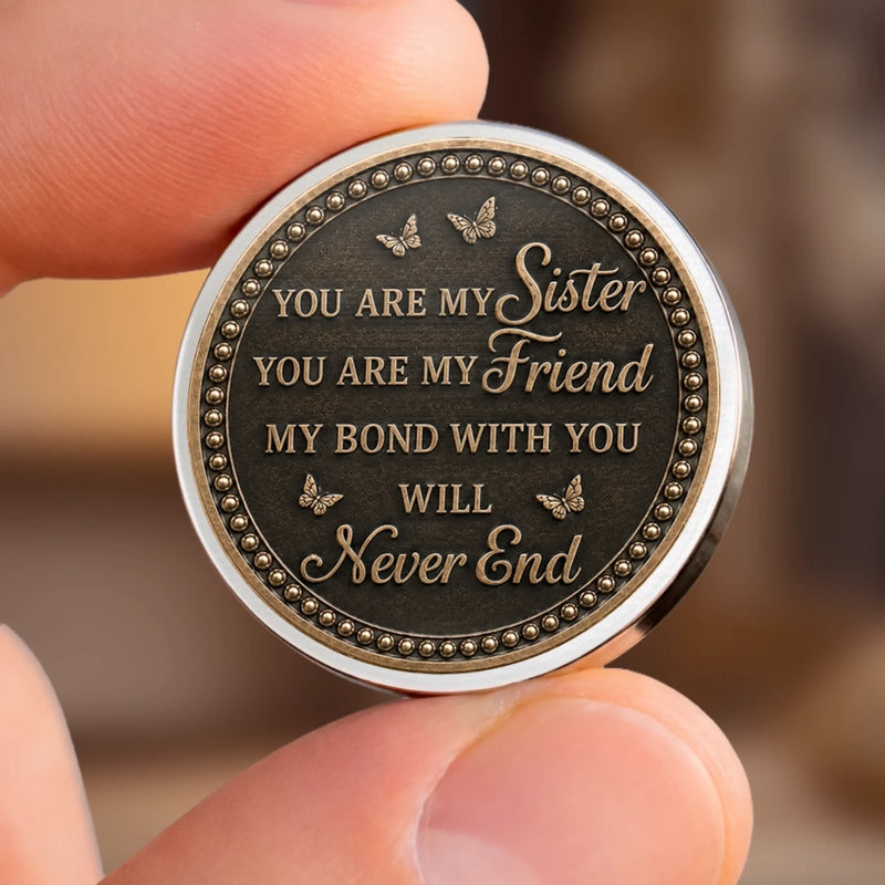 Custom Pocket Hug - Personalized Best Friend Birthday Gifts For Women, Besties, Sisters, BFF - Forever My Chosen Sister
