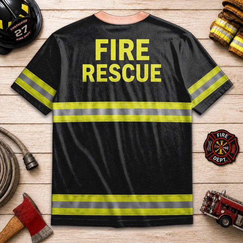 Custom Funny T-shirt - Personalized Birthday Gifts For Husband, Son, Grandson, Brother, Grandpa, Dad, Yourself - Firefighter In Action Mode
