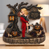 Custom 2-Layered Wooden Plaque - Personalized Halloween Decor, Anniversary Wedding Gifts For Husband And Wife, Him And Her - Till Death Do Us Part