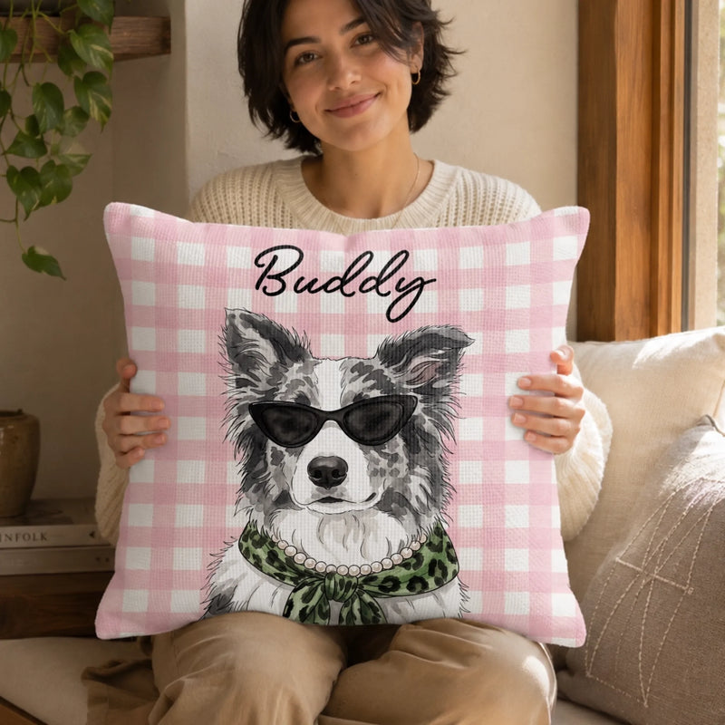 Custom Photo Woven Pillow - Personalized Birthday Gifts For Dog Cat Lovers, Dog Dad And Mom, Cat Owners - Pawsitive Vibes Only