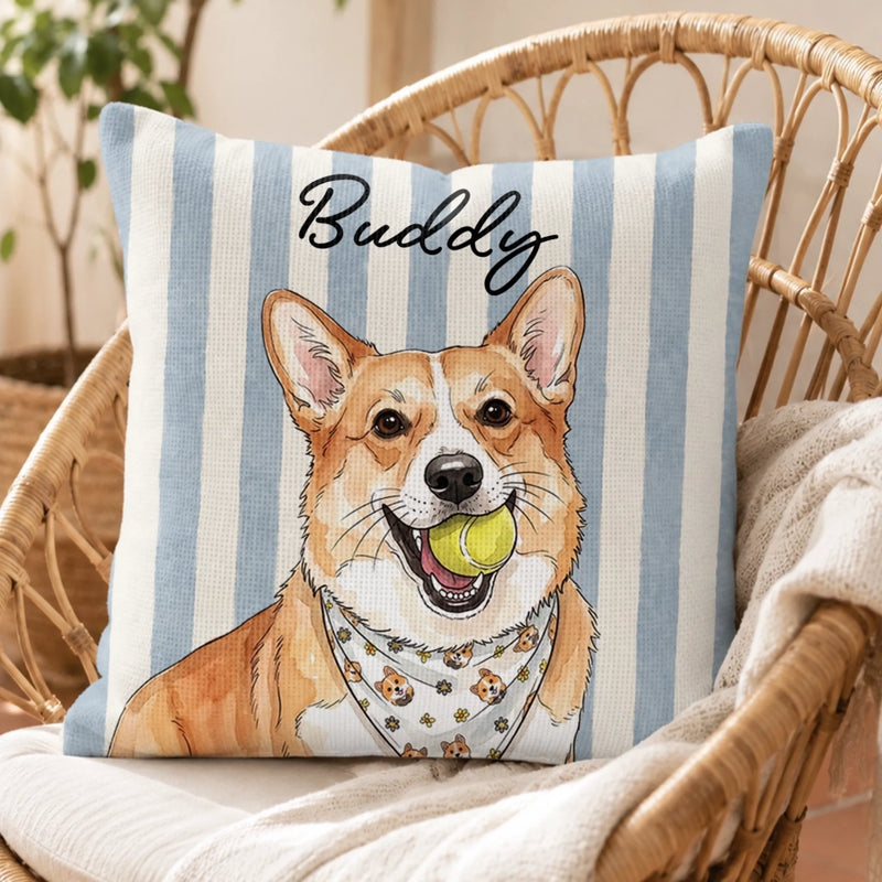 Custom Photo Woven Pillow - Personalized Birthday Gifts For Dog Cat Lovers, Dog Dad And Mom, Cat Owners - Pawsitive Vibes Only