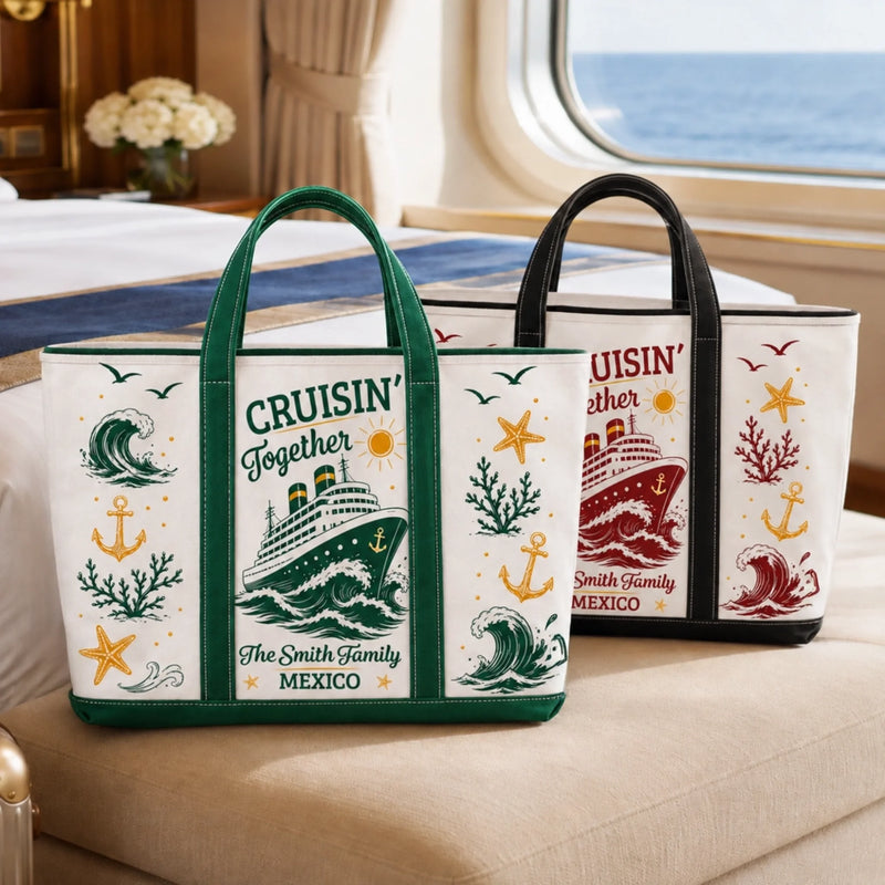 Custom Canvas Tote Bag - Personalized Summer Vacation And Travel Gifts For Mom, Dad, Brother, Sister - Sea Days Best Days