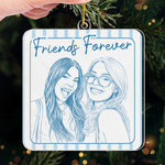 Custom Photo Acrylic Ornament - Personalized Best Friend Christmas Birthday Gifts For Women, Besties, Sisters, BFF - Eternal Bestie Love